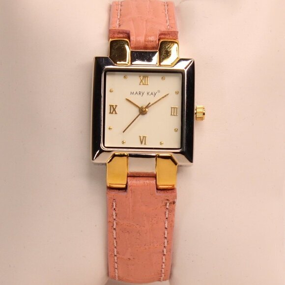 Women's Watch Silver Tone With Pink Strap Quartz Analog Watch NWOT - Picture 4 of 15